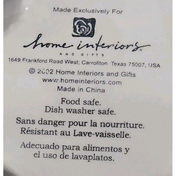 Home Interiors White Oval Cutout Blue Floral 4 Footed Dish 2002 Food Safe - Picture 4 of 7